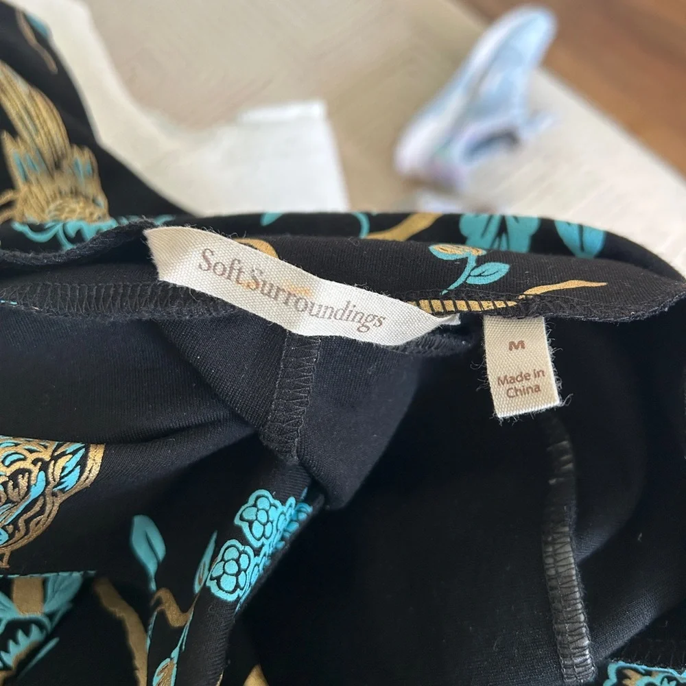 NWT Soft Surroundings Black Chinoiserie Pants-Excellent Quality - Picture 4 of 5